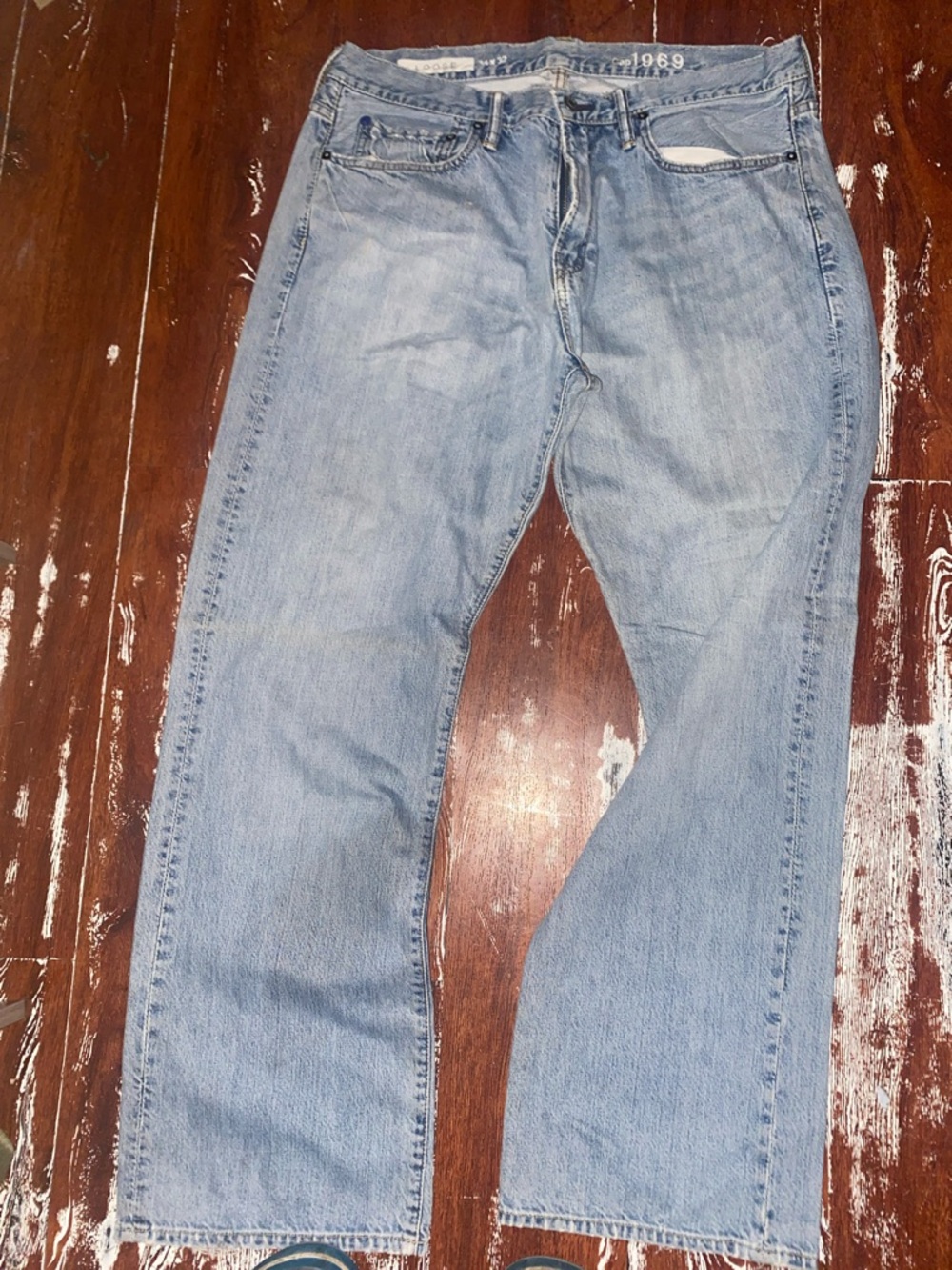 GAP Light Wash Straight Jeans - Pale Blue